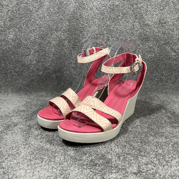Crocs Leigh Graphic 15313 Women’s Sz 10 Chevron Ankle Strap Wedge Heel Sandals - Picture 3 of 11